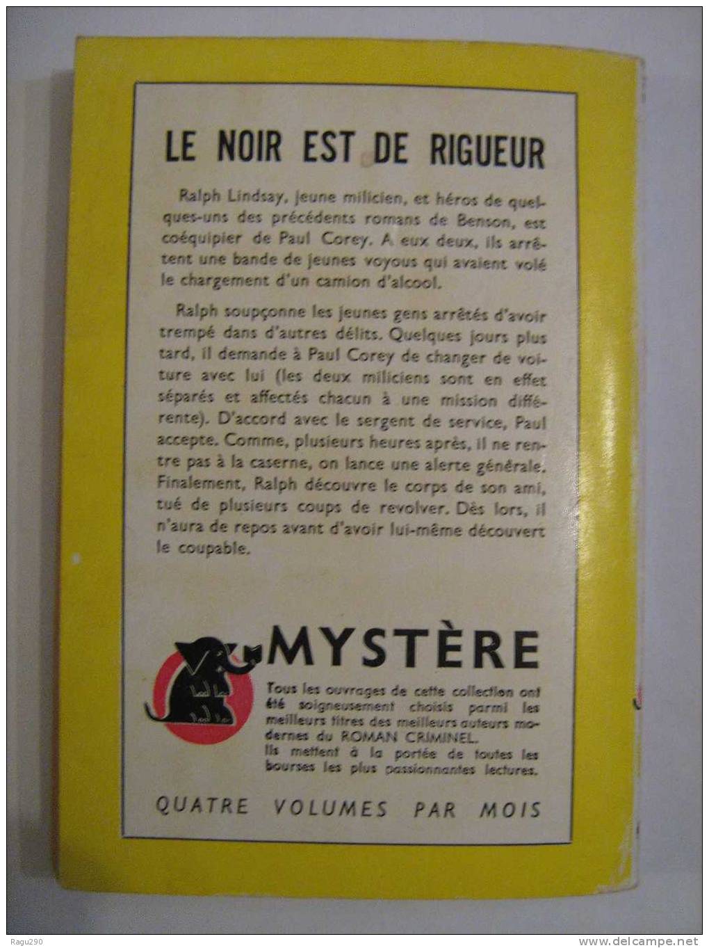 LE NOIR EST DE RIGUEUR N° 261 Par  BEN BENSON - Presses De La Cité