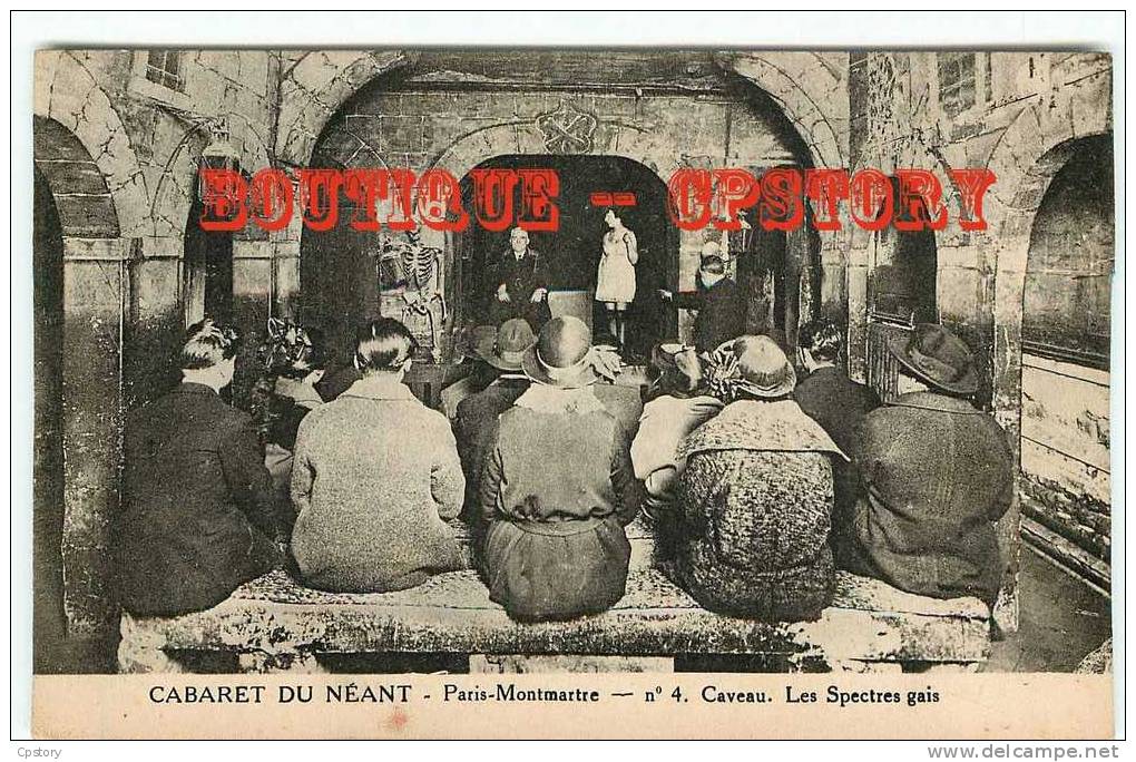 CABARET Du NEANT - Caveau  Les Spectres Gais - Paris Montmartre - Dos Scané - Cabaret