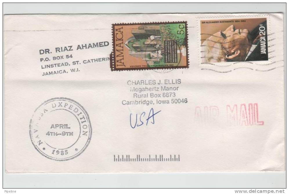 Jamaica Air Mail Cover Sent To USA 1985 - Giamaica (1962-...)