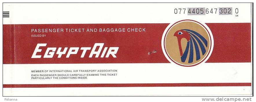 B0392  CARTA D´IMBARCO - BIGLIETTO AEREO - LINEA AEREA - EGYPT AIR 1984/LUXOR/CAIRO/ROME/TURIN/VOID - Mondo