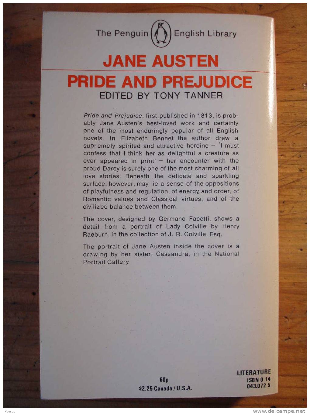 PRIDE AND PREJUDICE - JANE AUSTEN - THE PENGUIN ENGLISH LIBRARY - Classiques