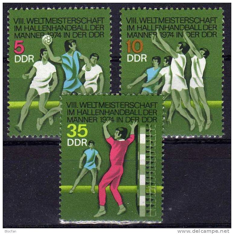 Druckvermerk Handball WM 1974 DDR 1928/0 Plus DV 1  ** 11€ Spiel-Szenen Sport Special Set From Germany - Abarten Und Kuriositäten