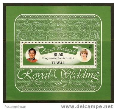 TUVALU 1981 MNH Block 5 Royal Wedding Diana #7376 - Royalties, Royals