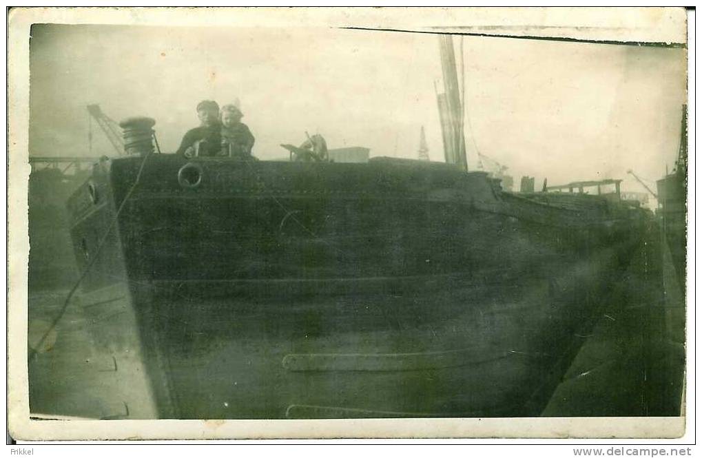 Fotokaart Carte Photo Binnenvaartschip Boot Schip Péniche Bateau Antwerpen ? Anvers ? - Other & Unclassified