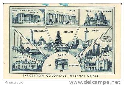 CPA 75 - Paris - Exposition Coloniale - Mai Novembre 1931 - Tentoonstellingen