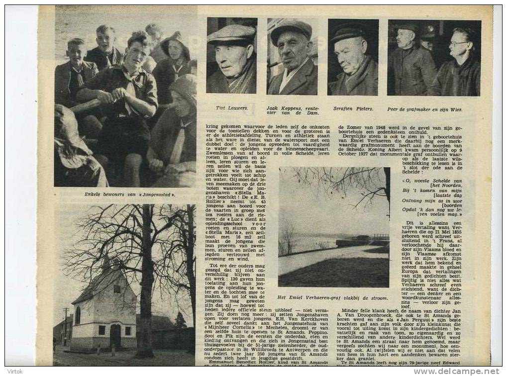 Sint-Amands   : ZO LEEFT - Uit  Zondagsvriend 1953 :  Knipsel 3  Pagina´s ( 27 X 37 Cm ) - Sint-Amands