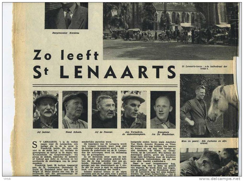 Sint-Leenaarts    : ZO LEEFT - Uit  Zondagsvriend 1953 :  Knipsel 4  Pagina´s ( 27 X 37 Cm ) - Kasterlee