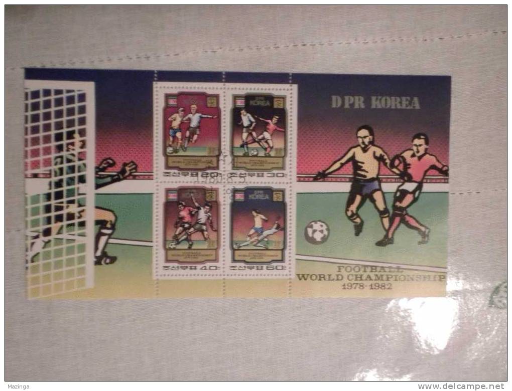 1978 1982  Korea Foglietto Francobolli Football World Championship Nuovo Con Annullo - Corée (...-1945)