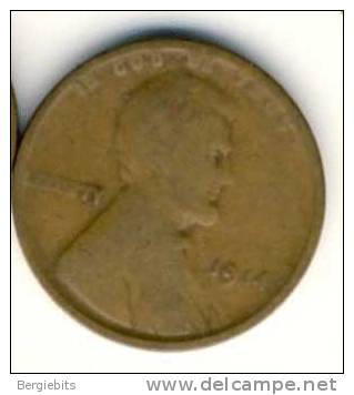 1914 United States Lincoln Head Penny - 1909-1958: Lincoln, Wheat Ears Reverse