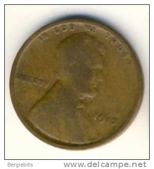 1917 United States Lincoln Head Penny - 1909-1958: Lincoln, Wheat Ears Reverse