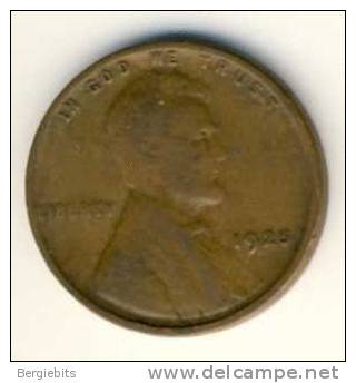 1925  United States Lincoln Head Penny - 1909-1958: Lincoln, Wheat Ears Reverse