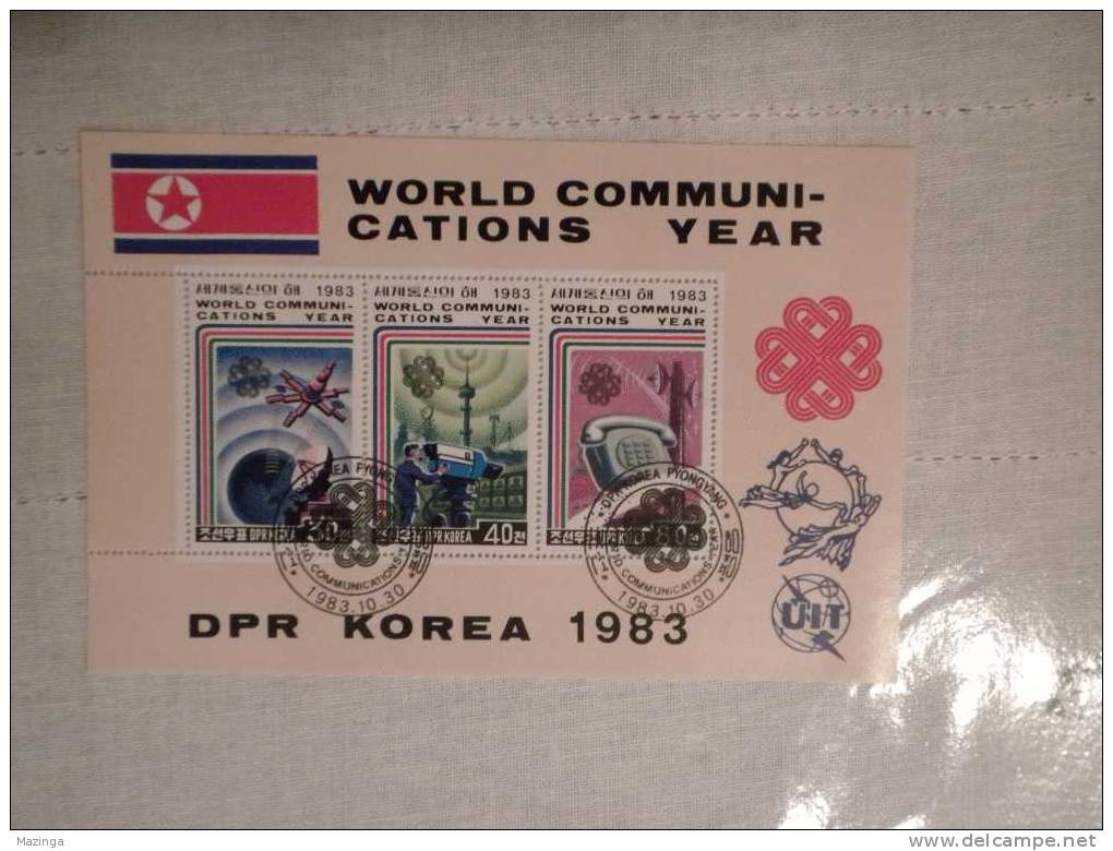 1983 Korea Foglietto Francobolli World Communications Year Nuovo Con Annullo - Corea (...-1945)