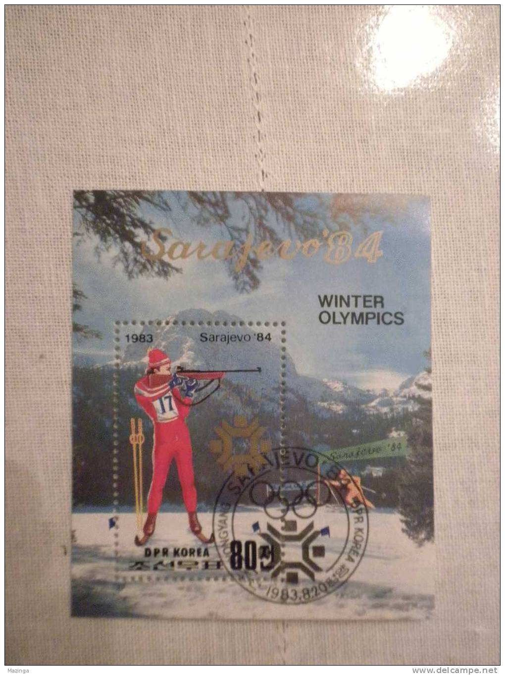 1983 Korea Foglietto Francobolli Winter Olympic Sarajevo 84  Nuovo Con Annullo - Corée (...-1945)