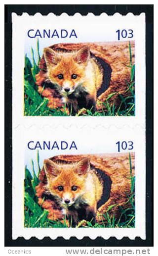 Canada (Scott No.2427 - Renard  / Fox) [**] Roulette Paire / Coil Pair - Ongebruikt