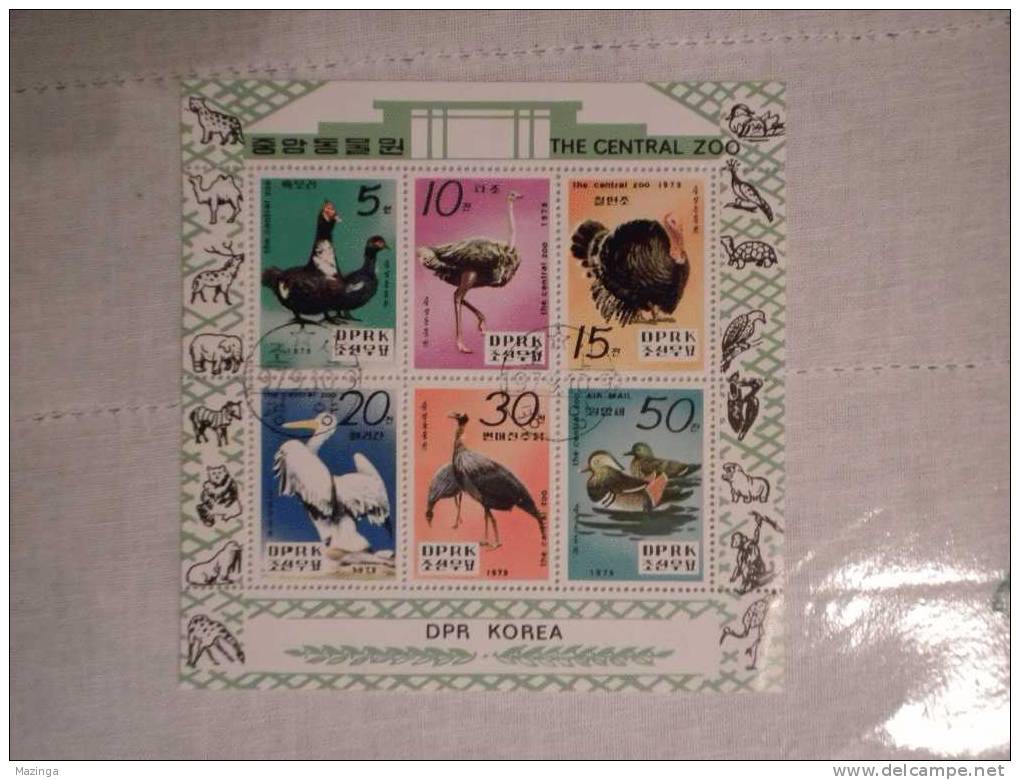 1979 Korea Foglietto Francobolli Uccelli The Central Zoo Nuovo Con Annullo - Korea (...-1945)