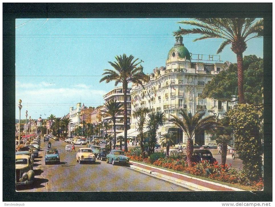 CPSM - Nice - Promenade Des Anglais ( Automobile Renault Dauphine Simca Aronde Hôtel Ruhl Ed. MAR ) - Transport Urbain - Auto, Autobus Et Tramway