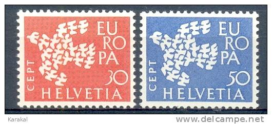 T19610918 Joint Issue Twin Issue Europa 1961 - Switzerland Suisse MNH XX - Joint Issues