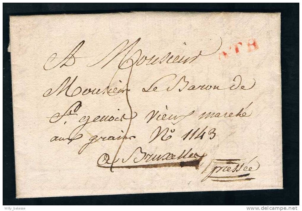 Belgique Précurseur 1815 Lettre Datée De St SAUVEUR Avec Marque "ATH". - 1815-1830 (Dutch Period)