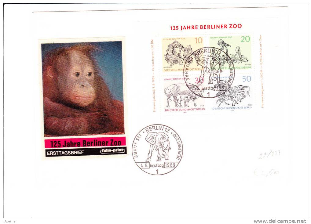 22/228  FDC   ALLEMAGNE BERLIN  OBL ELEFANT - Affen