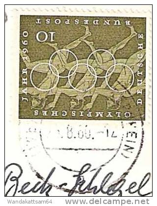 AK Tiengen / Oberrhein 25. 8.60. - 12 (17b) ...... (OBERRHEIN) Nach Lörrach Mit 1 X 10 PF DEUTSCHE BUNDESPOST "Olympisch - Waldshut-Tiengen