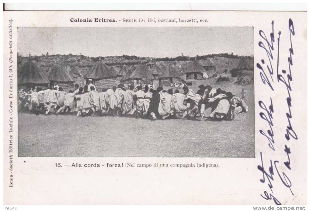 31-Eritrea-Ex Colonie-Usi E Costumi-Spor-Truppe Coloniali-Tiro Alla Corda-Militare-V.1901 Da Acireale - Erythrée