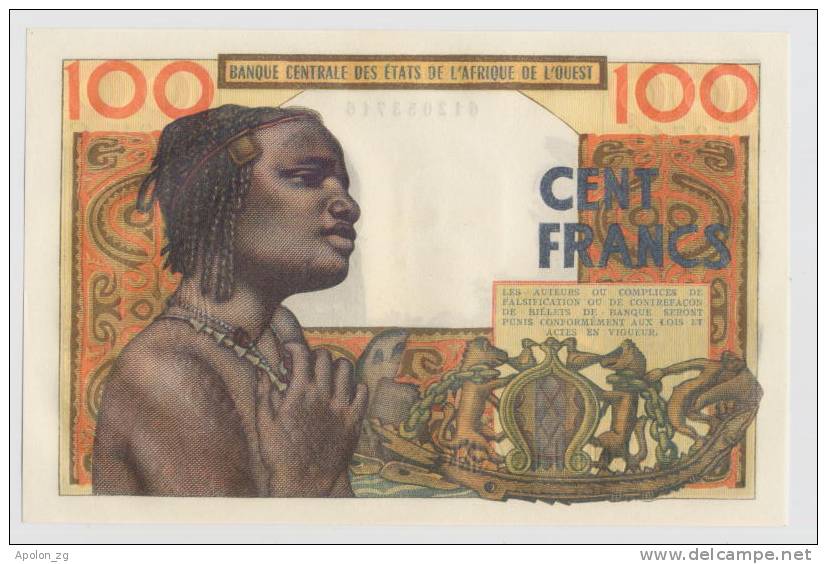 WEST AFRICAN STATES - WESTAFRIKANISCHER STAATEN:  100 Francs, Sign. 4 ND (2.3.1965)  UNC  *P-301Cf  * BURKINA FASO - Westafrikanischer Staaten