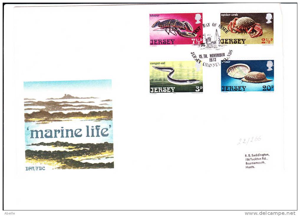 22/266     FDC  JERSEY - Crostacei