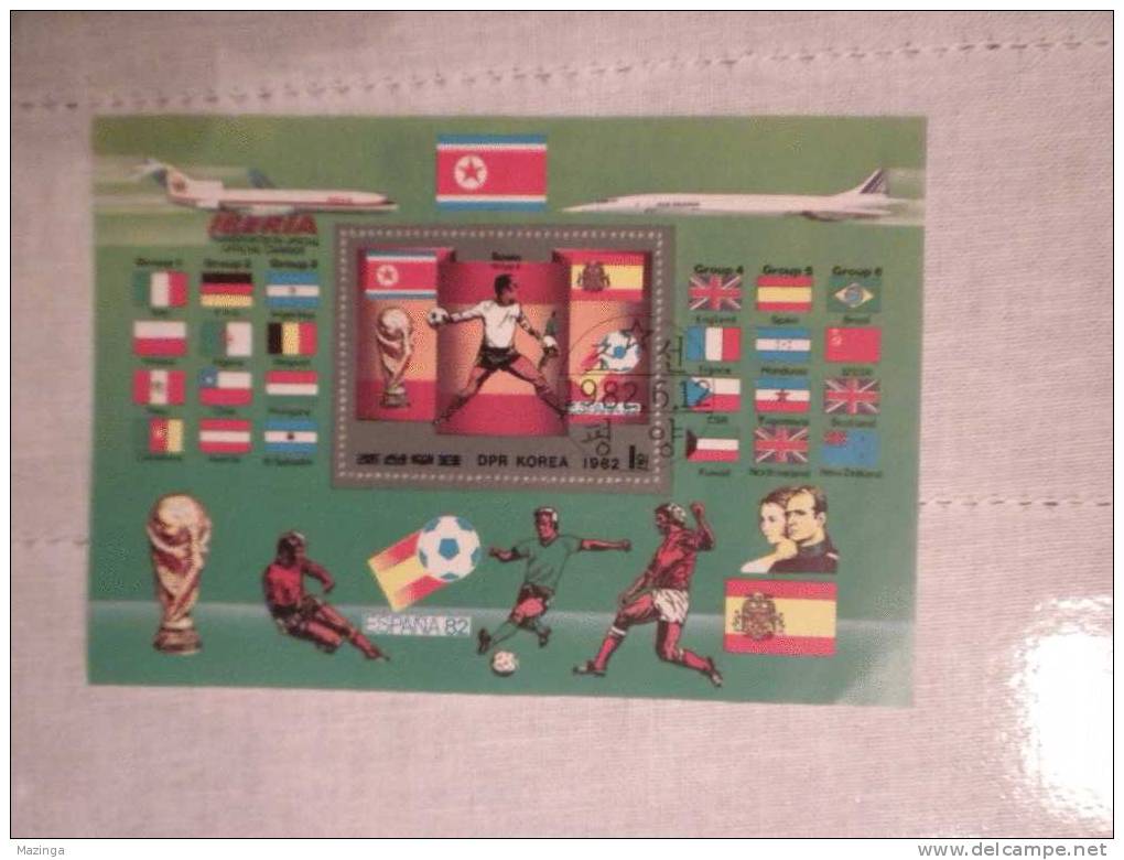 1982 Korea Foglietto Francobolli FIFA WORLD CUP ESPANA 82 MONDIALI SPAGNA ´82 Nuovo Con Annullo - Korea (...-1945)