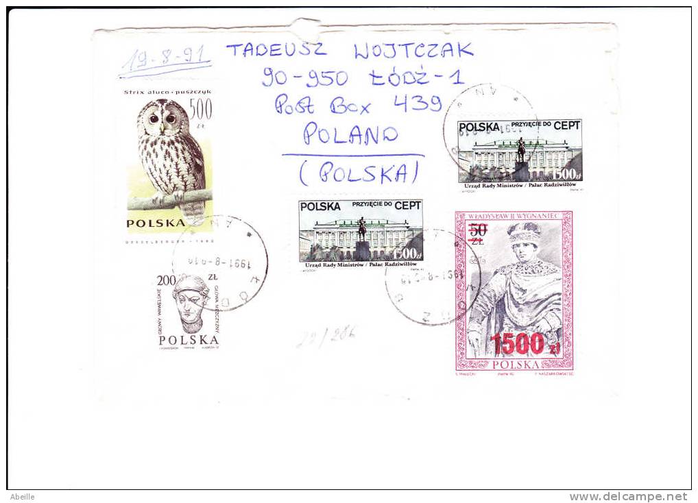 22/286   LETTRE   POLOGNE - Owls