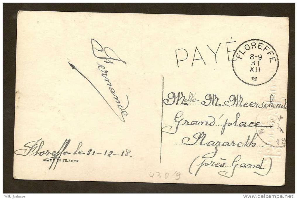 Belgique 1918 Carte Avec Càd Floreffe + Paye (fortune) - Noodstempels (1919)