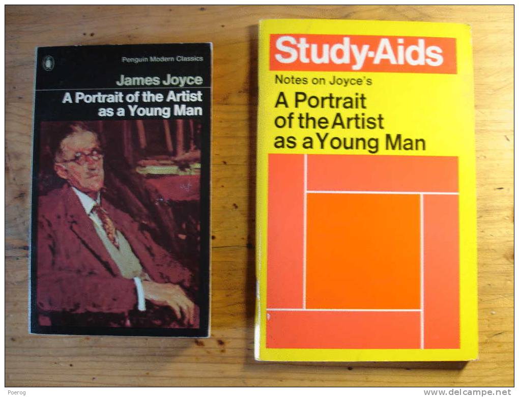 JAMES JOYCE - A PORTRAIT OF THE ARTIST AS A YOUNG MAN + LIVRE(T) D´ETUDES STUDY AIDS NOTES - LOT DE 2 LIVRES  Vo Anglais - Classics