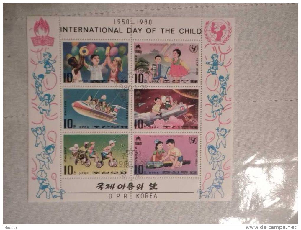 1980 Korea Foglietto Francobolli International Day Of The Child Nuovo Con Annullo - Corée (...-1945)