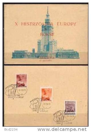 POLAND 1953 EUROPEAN BOXING CHAMPIONSHIPS SET OF 3 LIMITED EDITION COMMEMORATIVE PRESENTATION FOLDER - Sports - Cartas & Documentos