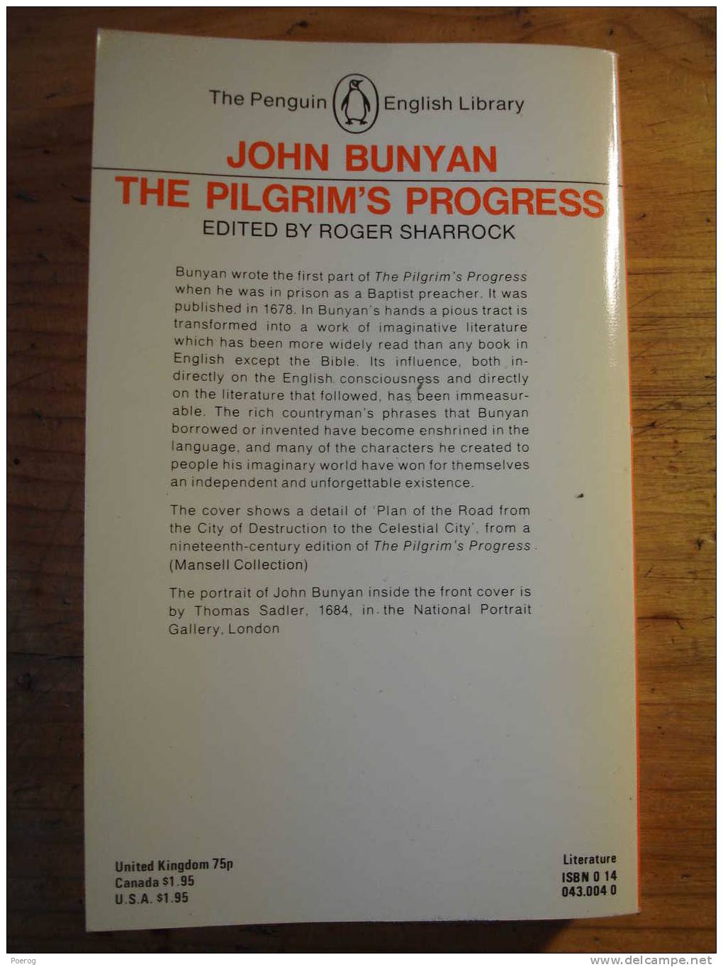 THE PILGRIM'S PROGRESS - JOHN BUNYAN - INTODUCTION ROGER SHARROCK - PENGUIN BOOKS - Classici