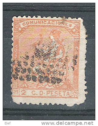 ESPANA / Espagne 1873, Republica , Yvert N° 130, 2 C Orange , Obl ;B/TB Avec VARIETE PERFORATION INCOMPLETE - Oblitérés