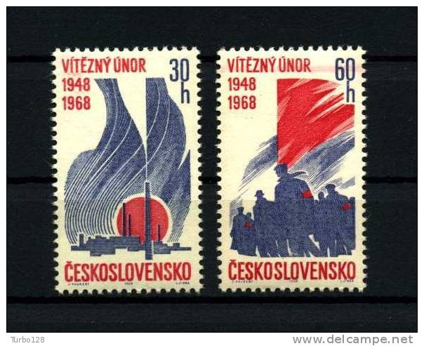 **TCHECOSLOVAQUIE 1968 Poste N° 1620/1621** NeufS Ier Choix. Sup. Cote: 0.50€  (Putsch De Février 1948) - Ongebruikt