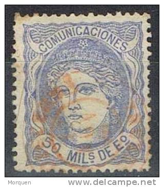 50 Milesimas Alegoria, Edifil 107, Fechador Rojo PUIGCERDA (Gerona)  º - Used Stamps