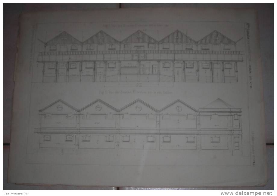 Plans D´Ecuries Avec élévations Sur La Rue Crillon. Octobre 1879. - Otros Planes