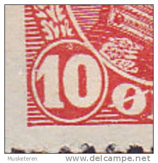 Denmark Postage Due 1921 Mi. 8   10 Ø Soldier Stamp Postage Due ERROR Variety Over Left 10 And Between R & K !! - Abarten Und Kuriositäten