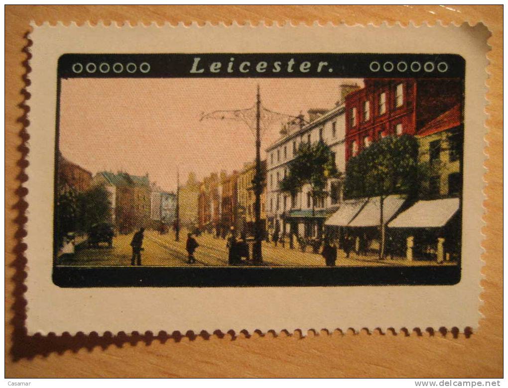 GB UK Leicester Views Tourism Tourist Advertise Poster Stamp Label Vignette Viñeta - Otros & Sin Clasificación