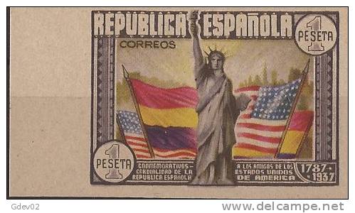 ES763SCSDBH-L3935TV .Spain.Espagne. ANIVERERSARIO. CONSTITUCION USA Banderas.1938 (Ed 763s**)sin Charnela.LUJO . - Variedades & Curiosidades