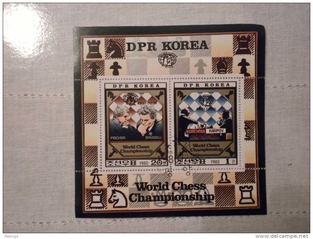 1980 Korea Foglietto Francobolli World Chess Championship  Nuovo Con Annullo - Corée (...-1945)
