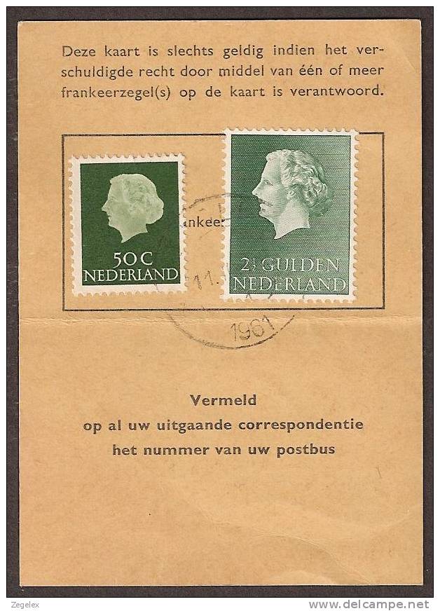 Nederland 1961 Bewijs Van Bevoegdheid Voor Het Afhalen Van Stukken - Sonstige & Ohne Zuordnung