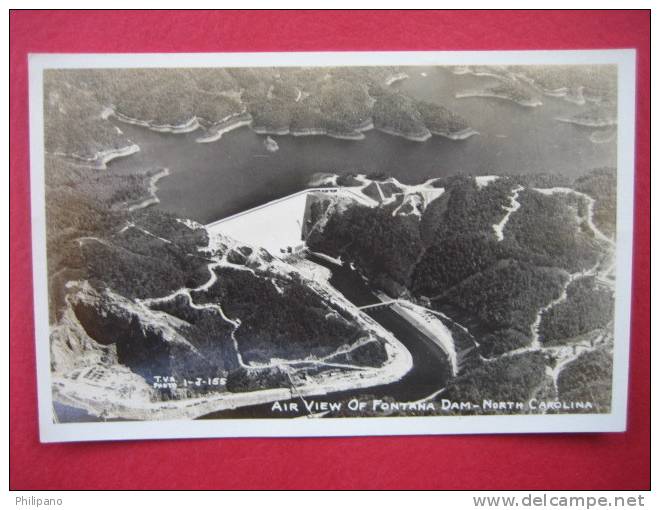 Real Photo  Air View Fontana Dam  North Carolina   EKC Stamp Box  (ref 106)------- - Fayetteville