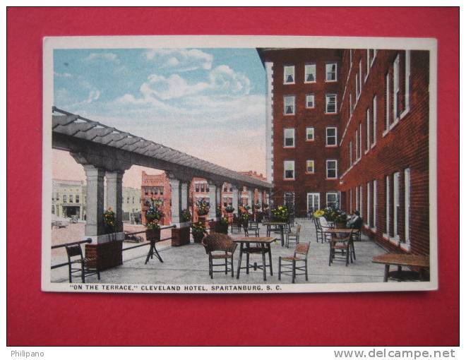 Spartanburg SC  On The Terrace Cleveland Hotel     Vintage Wb    (ref 106)------- - Spartanburg