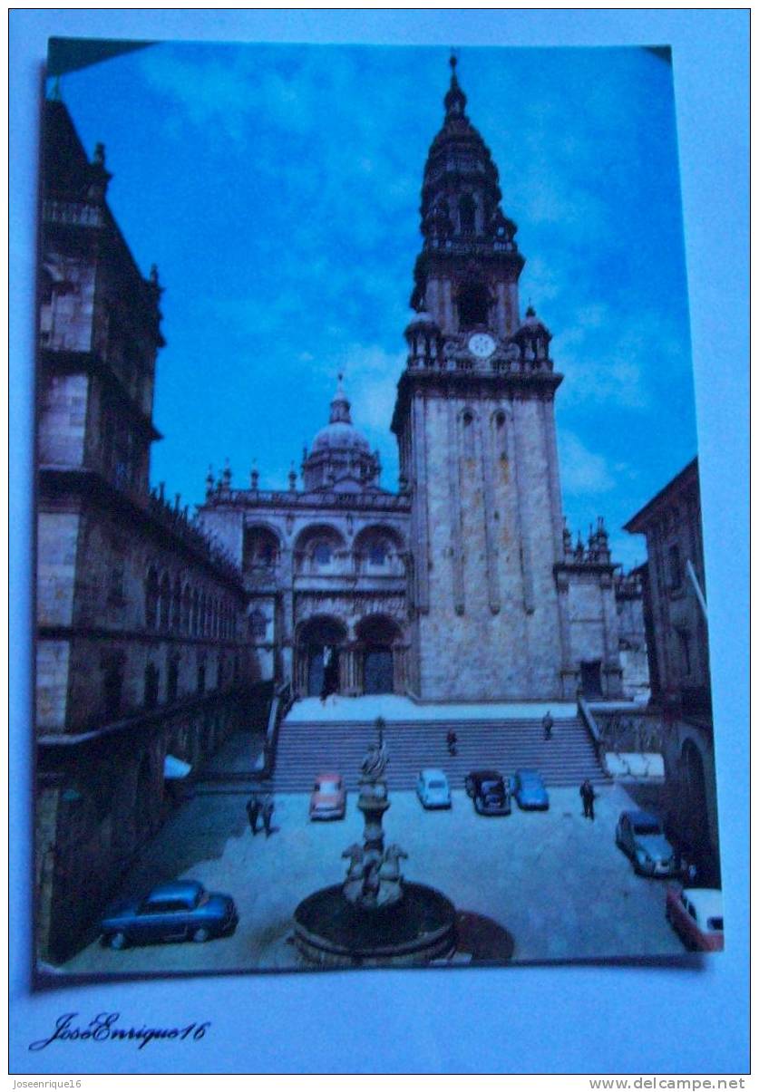 SANTIAGO DE COMPOSTELA, PLAZA DE LAS PLATERIAS TORRE DEL RELOJ. CLOCK. ARRIBAS N° 2.048 - Santiago De Compostela