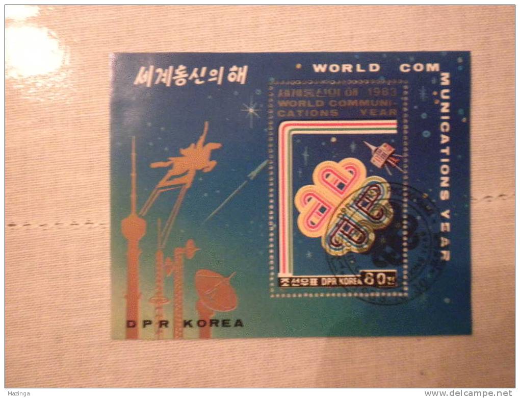 1983 Korea Foglietto Francobolli World Communications Year Nuovo Con Annullo - Corea (...-1945)