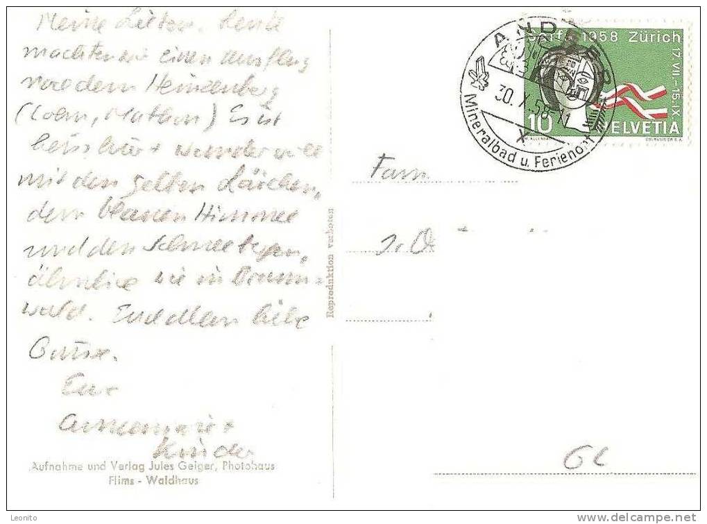 Piz Beverin Von Promischur Aus Andeer Stempel/Briefmarke ! 1958 - Andeer