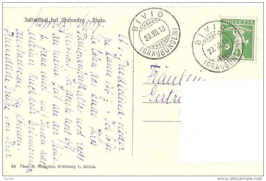 Julierthal Bei Stalvedro Bivio Stempel ! 1913 - Bivio