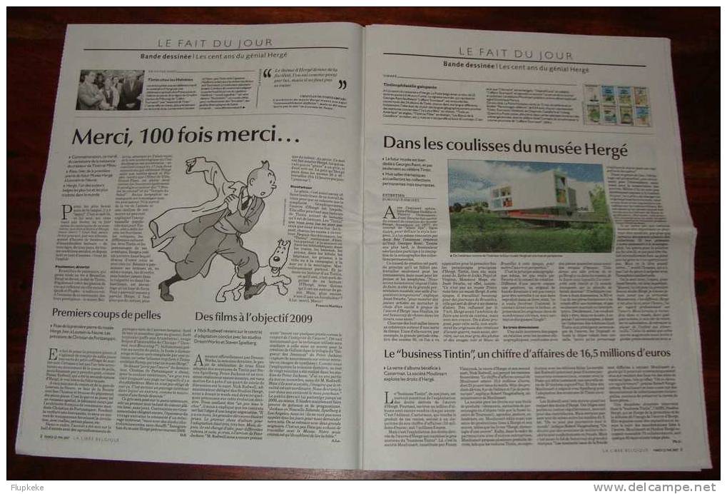 La Libre Belgique 22 Mai 2007 Hergé L´Éternel Hergé 100 Ans - Hergé